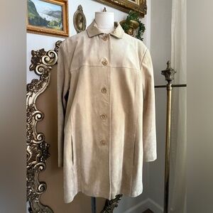 Vtg Cherokee Suede Leather Beige Chore Jacket 20W 52PTP Needs Cleaning